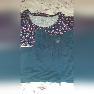 Set of 2 Merona Tank Tops elastic ruffled neck and arms XL